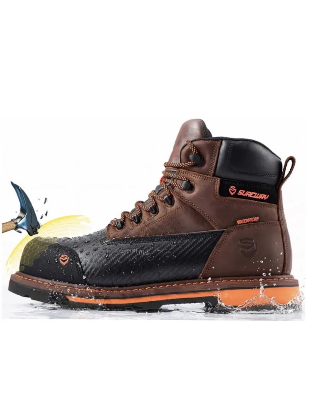 NWT Sureway Men’s Composite Toe Waterproof Work Boots, Sz 10 - Picture 2 of 11